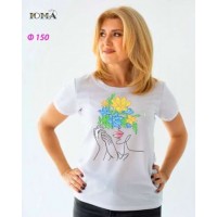 Жіноча футболка для вишивки бісером або нитками "Квітковий образ"